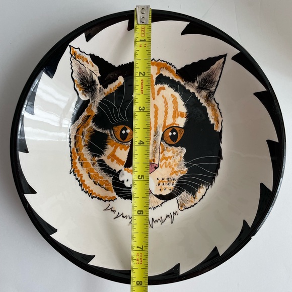 Cats by Nina Black and Orange Cat 8” Bowl - Picture 3 of 5